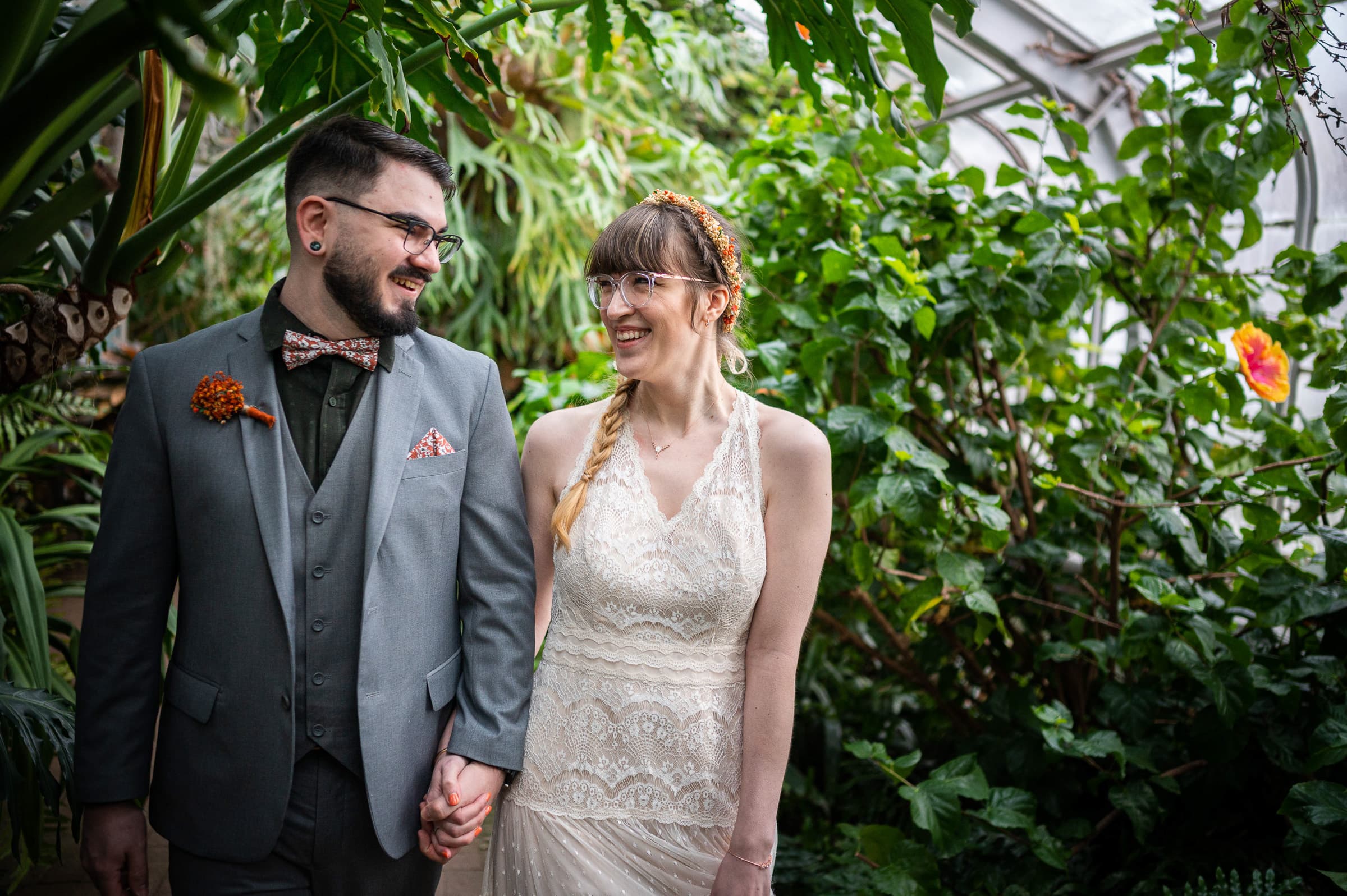 Couple at Lamberton Conservatory in Rochester, NY | Rochester Wedding Photography