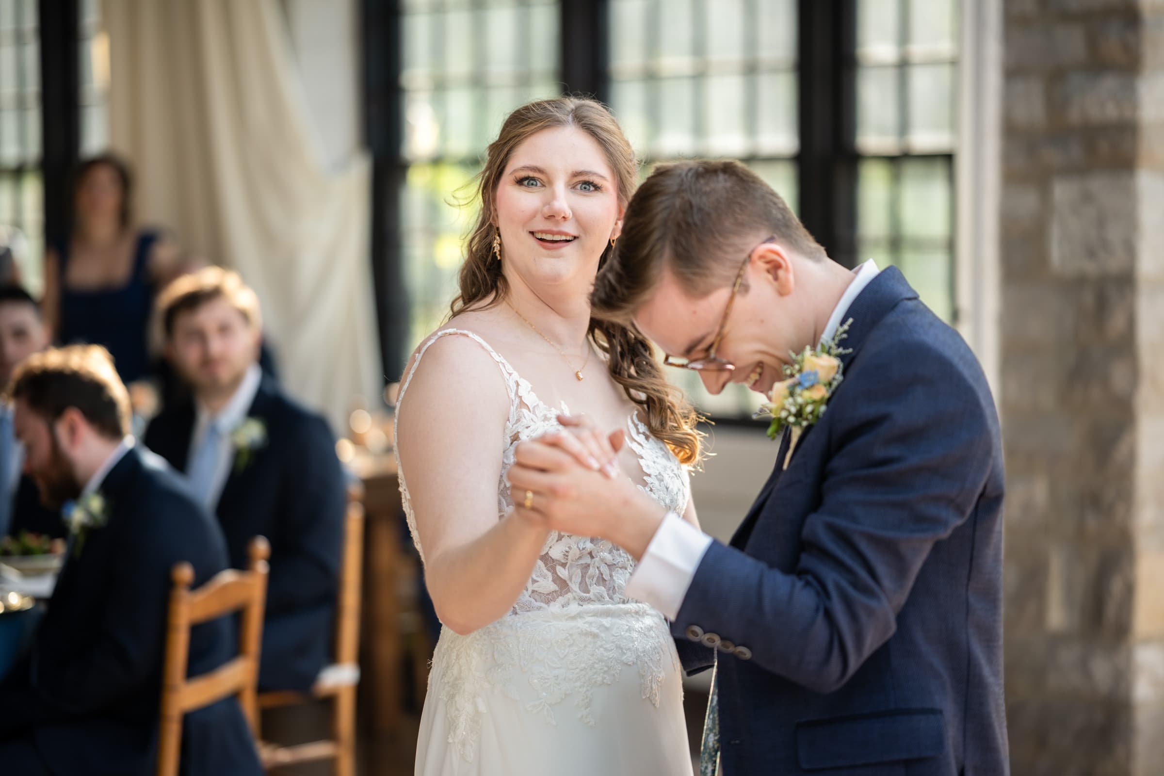 Funny first dance at Sinclair of Skaneateles in Skaneateles, NY | Finger Lakes Wedding Photography