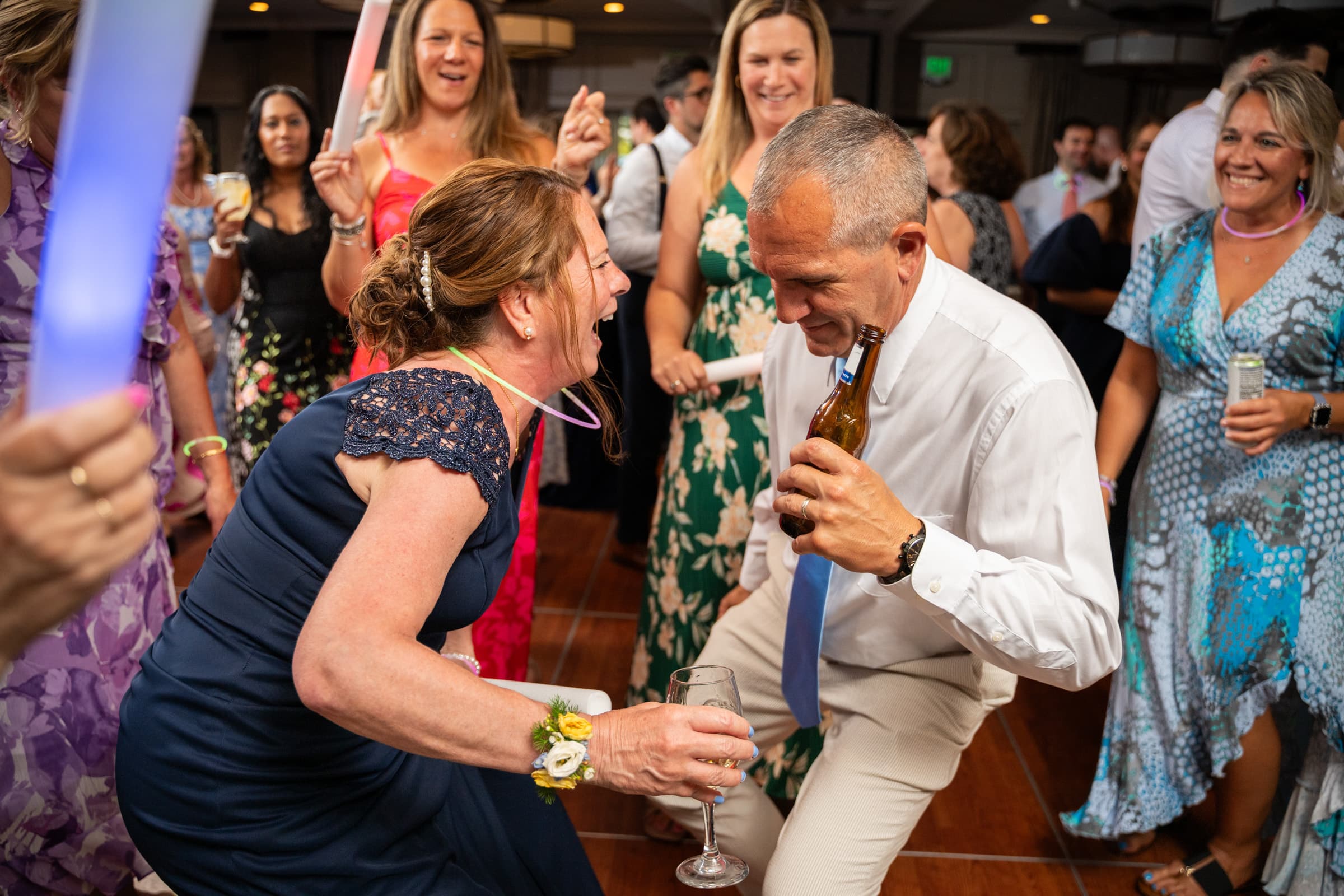Older people dancing hard at Woodcliff in Rochester, NY | Rochester Wedding Photography
