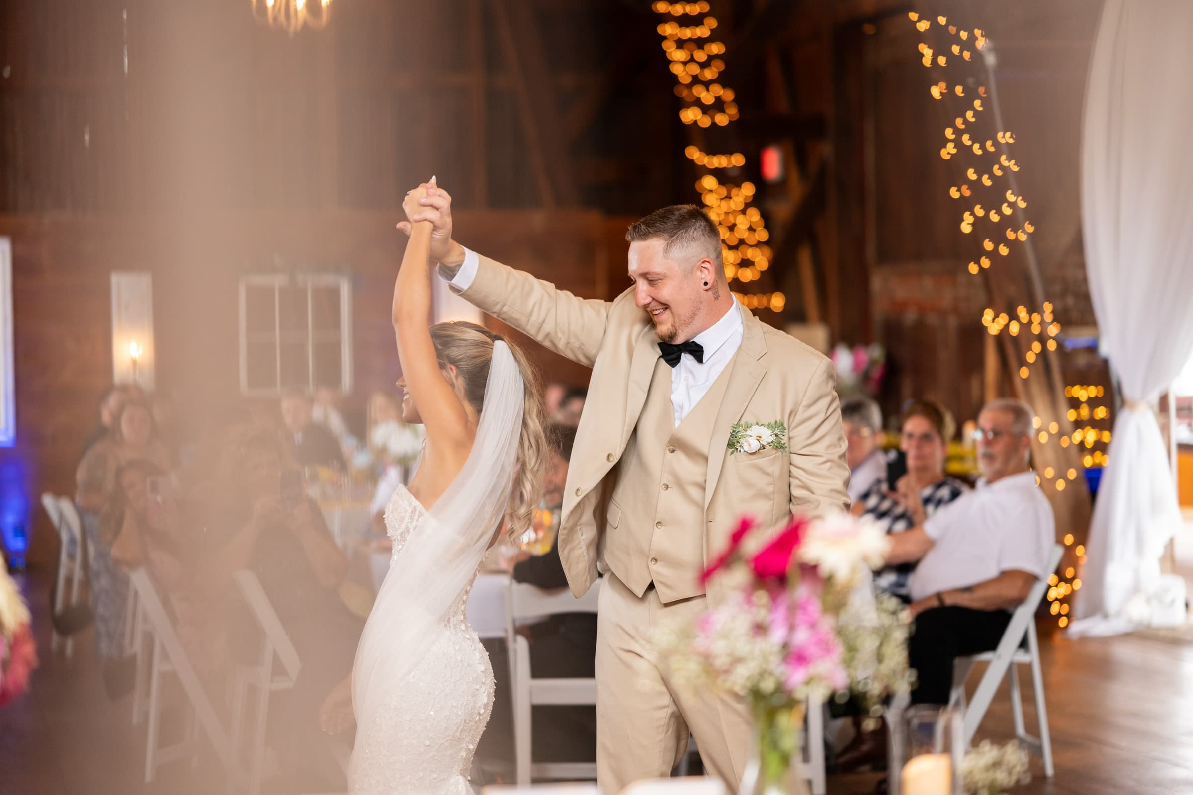 Couple during first dance at Wingate Barn in Livonia, NY | Western New York Wedding Photography