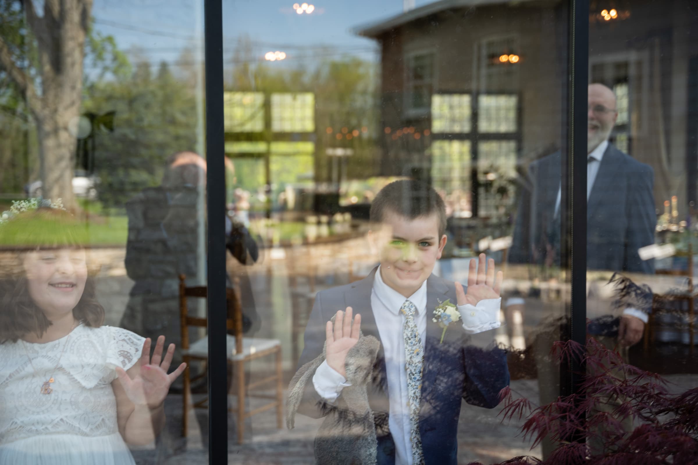 Gray and Holly entertaining themselves at the wedding