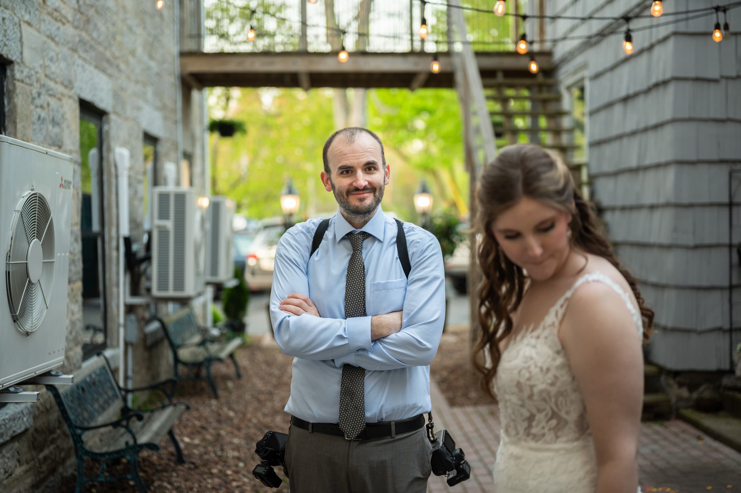 Andy quietly deciding he’ll never do simultaneous parenting and photography ever, ever again. Little does he know that Gray will be scared of the AirBnB they’re going to that night, so Andy will have to drive all the way back to Rochester. Except the groom will have forgotten that he stashed his phone and wallet in Andy’s camera bag, so halfway home Andy will have to turn around and go back. But then Gray will be too tired to be scared, will go to bed at the AirBnB, and it’ll all turn into a nice little afterparty! So cheer up, Andy.